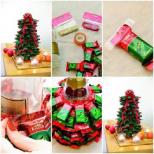 كيفية صنع شجرة عيد الميلاد من زجاجة الشمبانيا شجرة عيد الميلاد الشمبانيا من الورق المموج